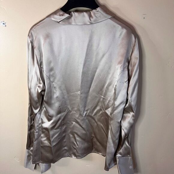 Kate Hill Womens Silk Button Down‎ Shirt Size 14 Y2K 90s Career Wear - Picture 6 of 6